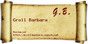 Groll Barbara névjegykártya